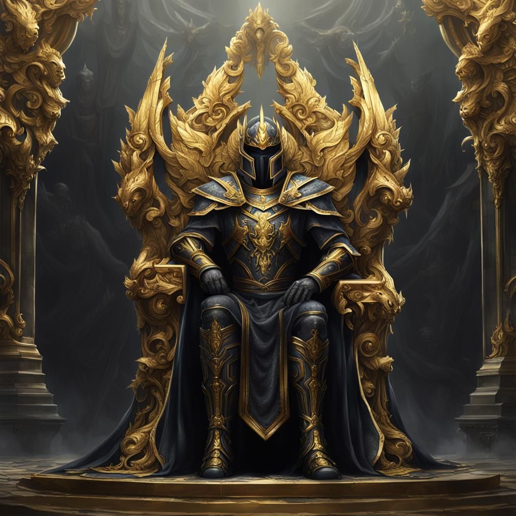 Immortal Sovereign in Elaborate Throne: Hyperrealistic Art