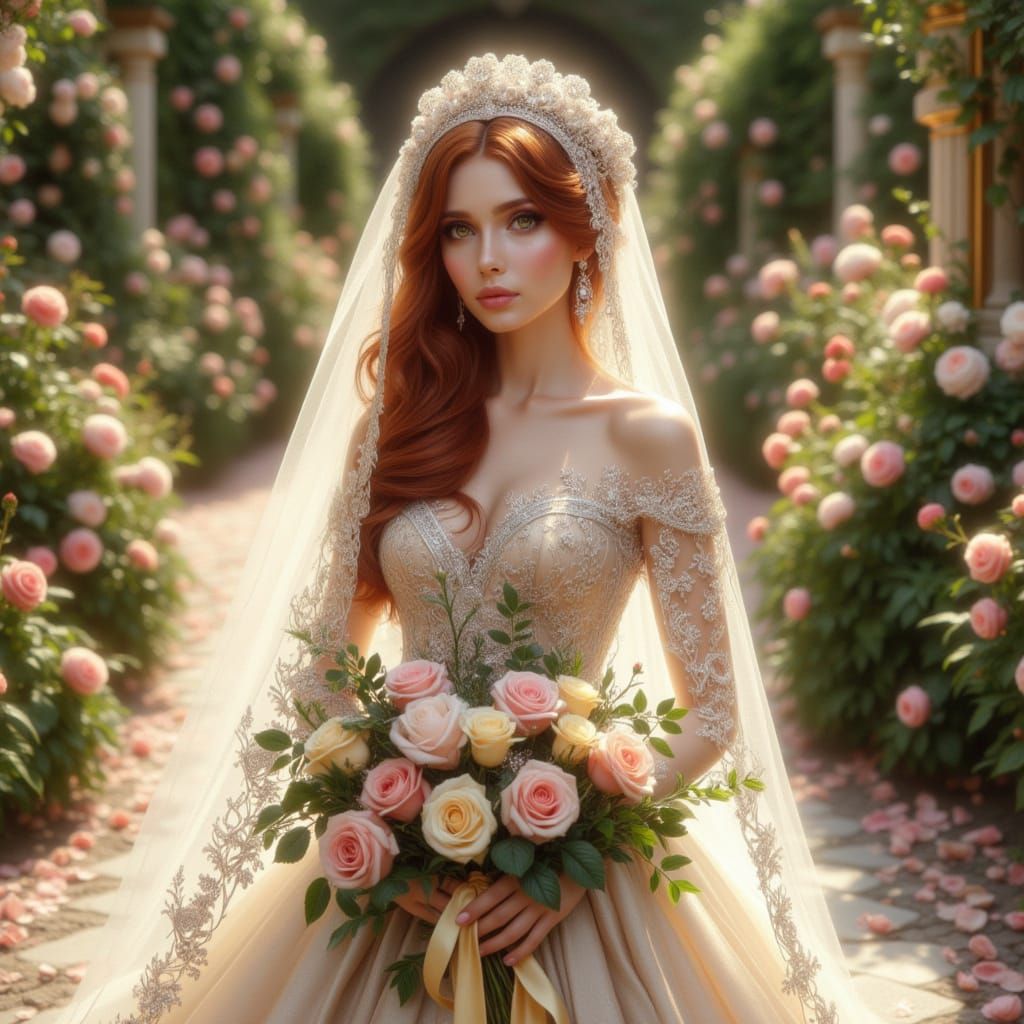 Elegant Melly on Sun-Kissed Garden Terrace