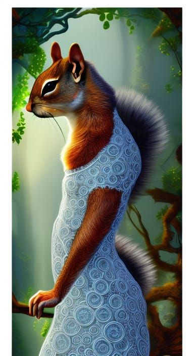Squirrel in Wedding Dress