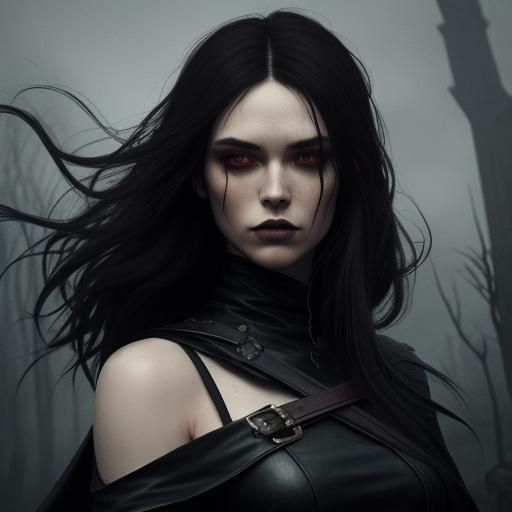 Enchanted Witch in Dark Fantasy Style