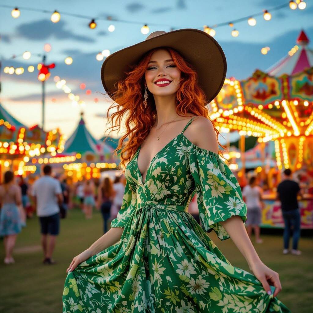 Fair Maiden in Art Nouveau Style