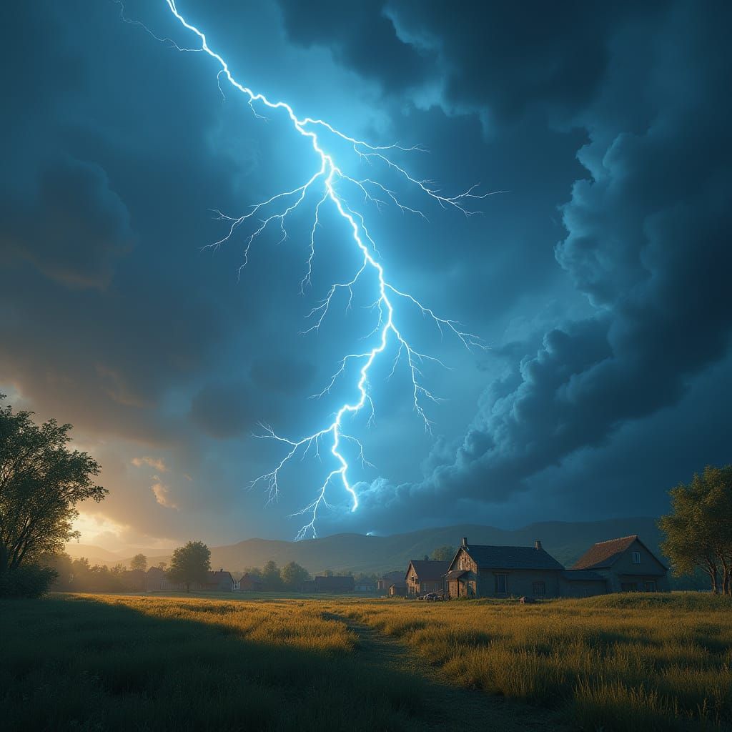 Dramatic Stormscape in Cyberpunk CGI