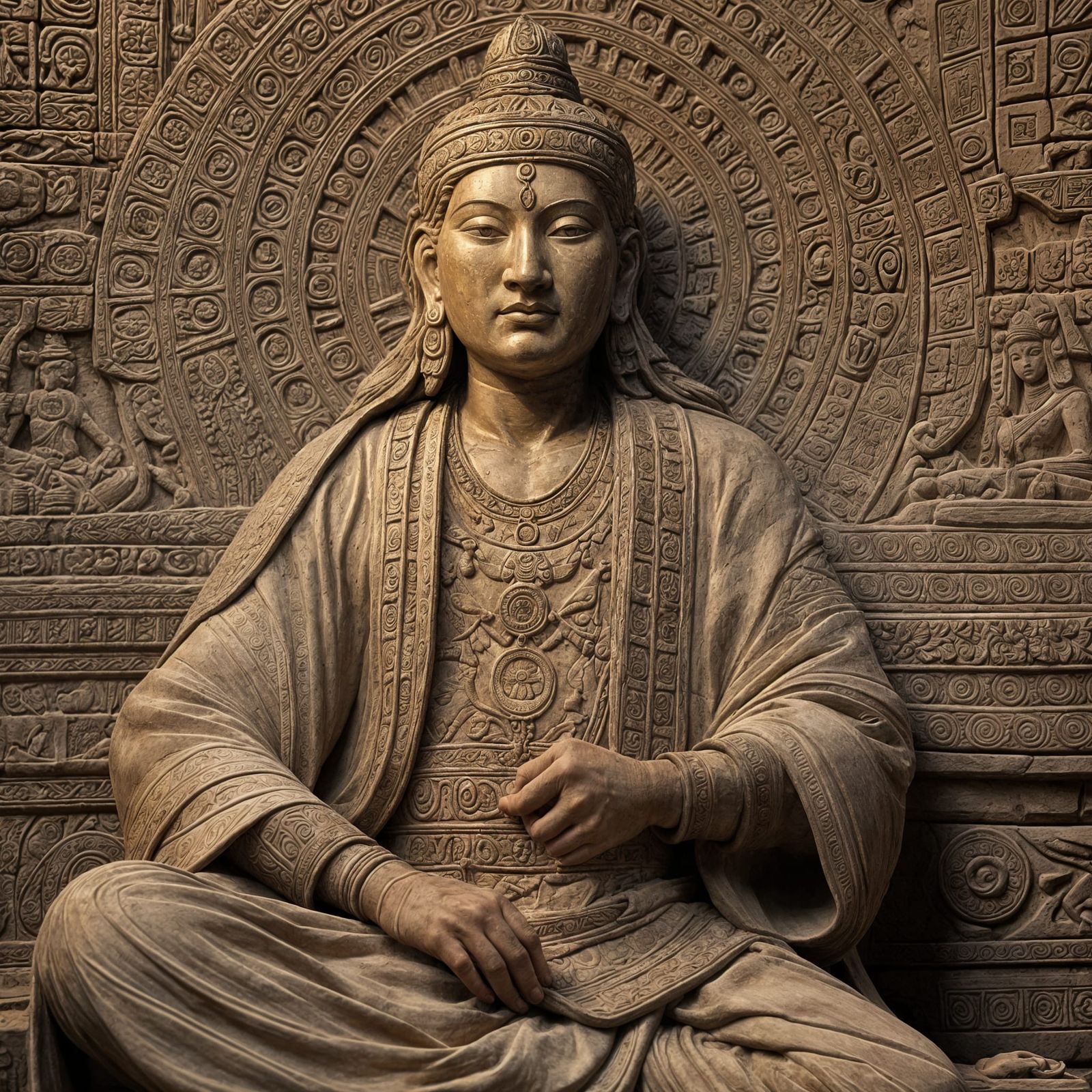 Buddhist Maitreya in Ancient Bactrian Style