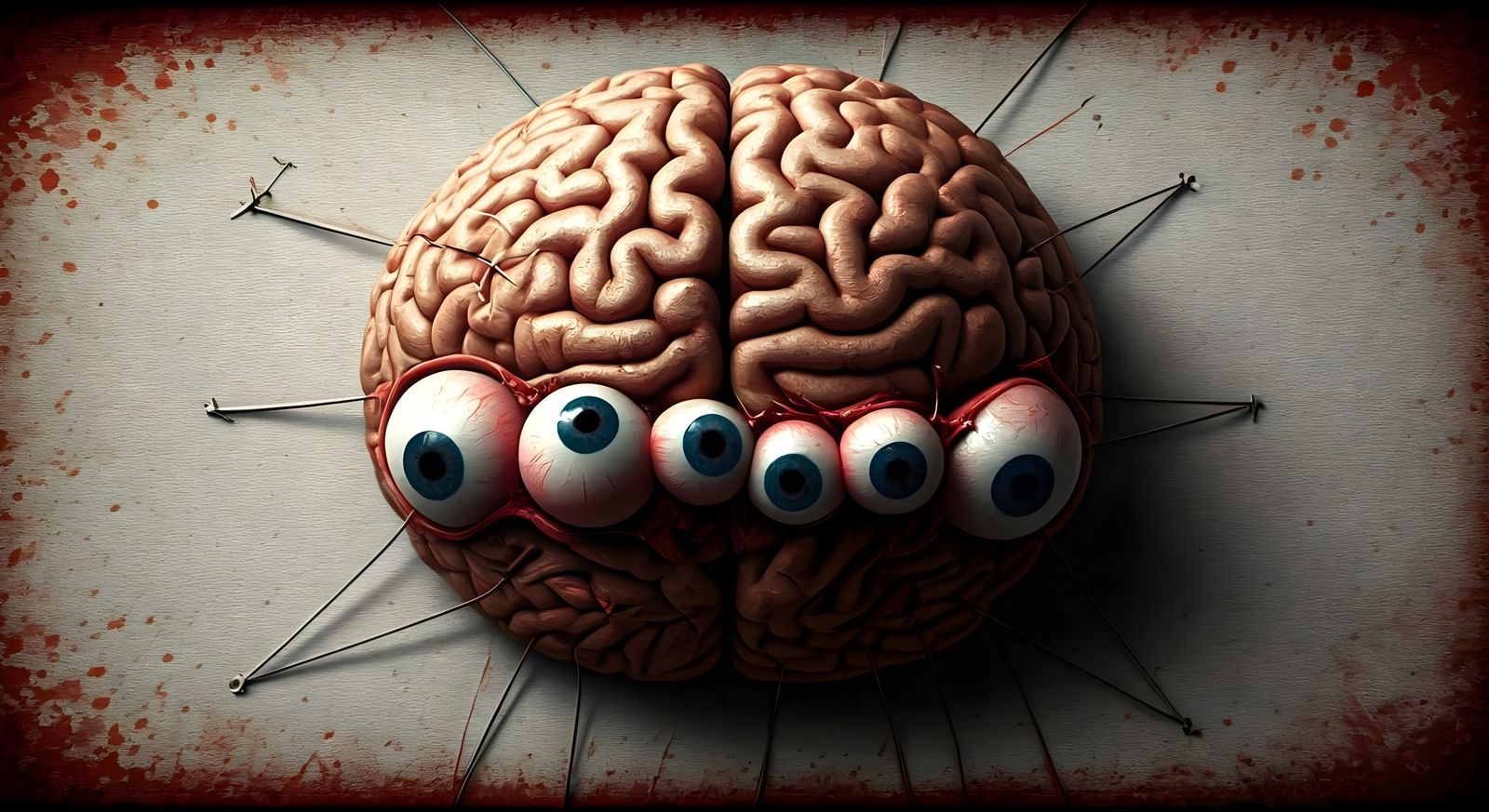 Detailed Anatomical Dissection on Canvas, Sinister Horror Ar...