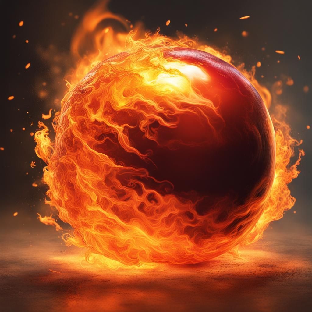 Hyperrealistic Balls of Fire in Dramatic Splash Art