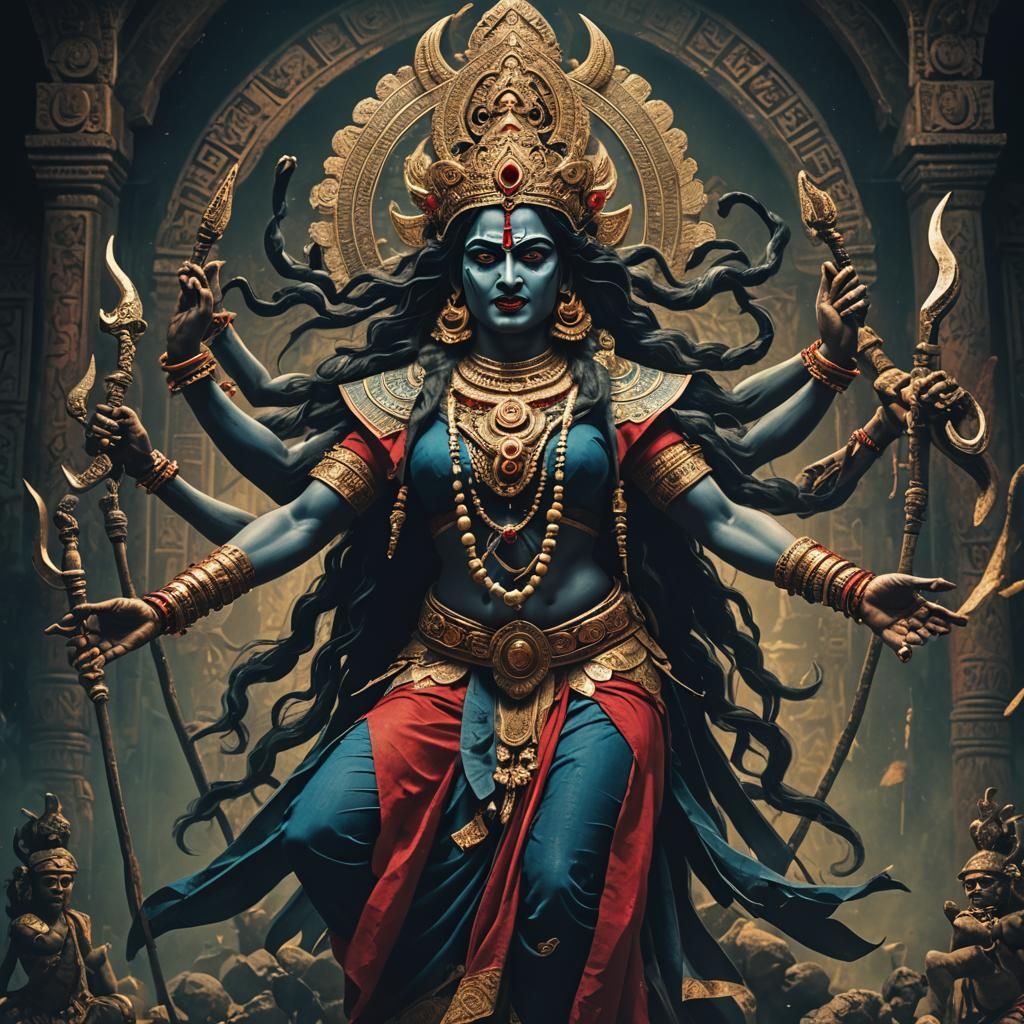 Dramatic Goddess Kali Cinematic Film Still