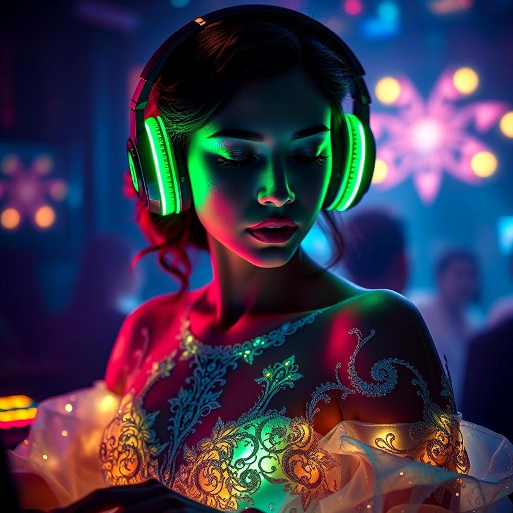 Female DJ in Club: Fantasy Concept Art