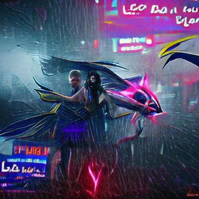 Cyberpunk War Between Good and Evil in Neon City