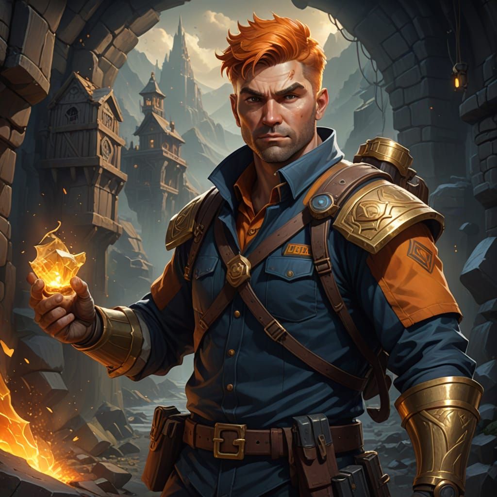 Gold Miner Illustration in Arcane Style