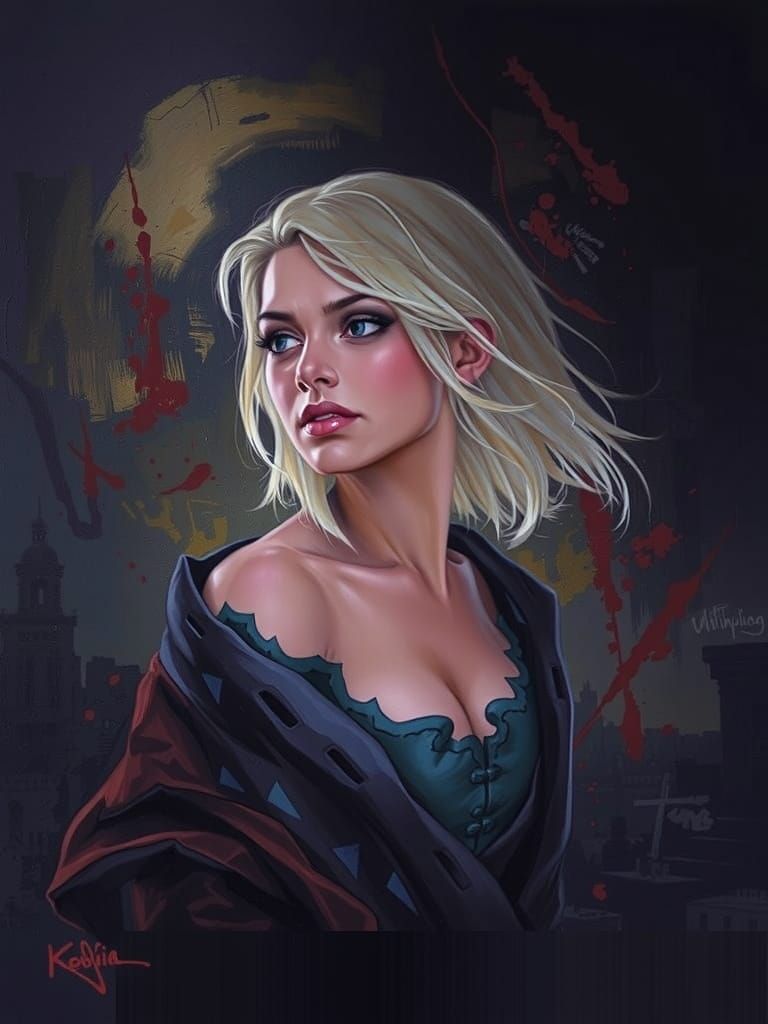 Confident Woman in Moody Atmosphere