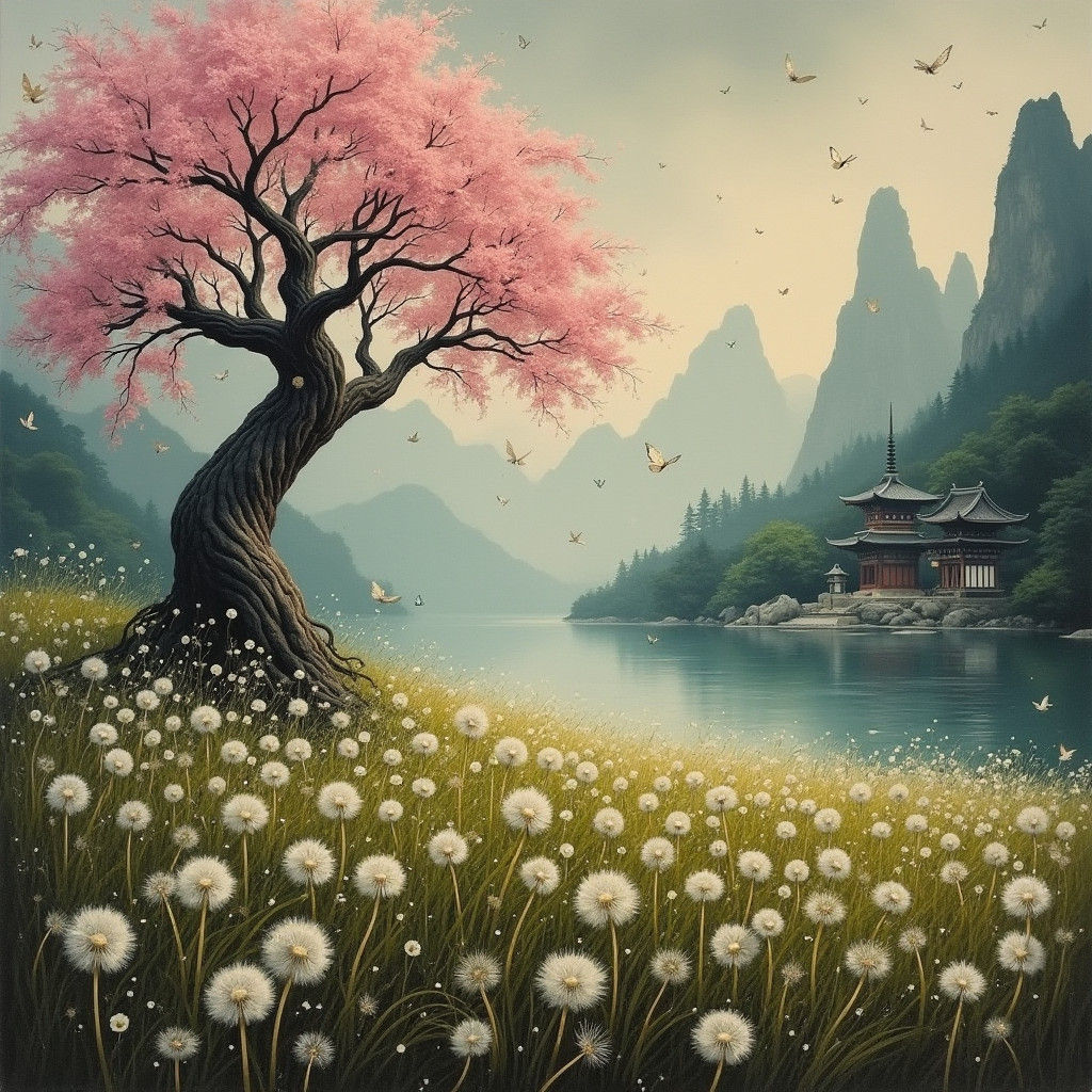 Fairies in Dandelion Dreamscape: Klee, Burton & Picasso