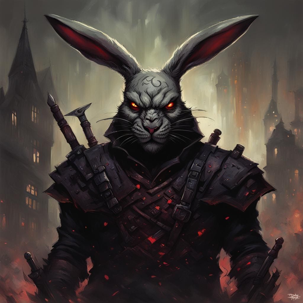 Sinister Demon Bunny by Greg Rutkowski