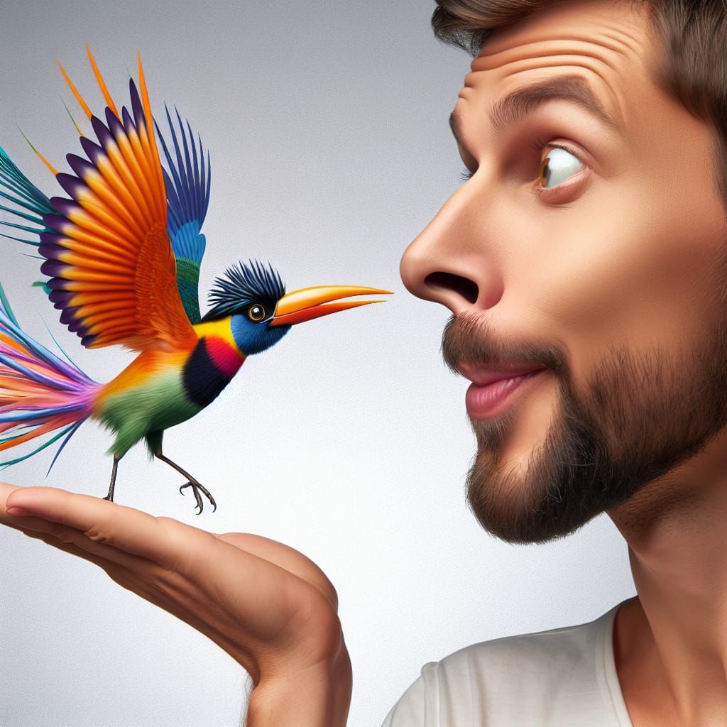 Humorous Bird of Paradise Attack on Man