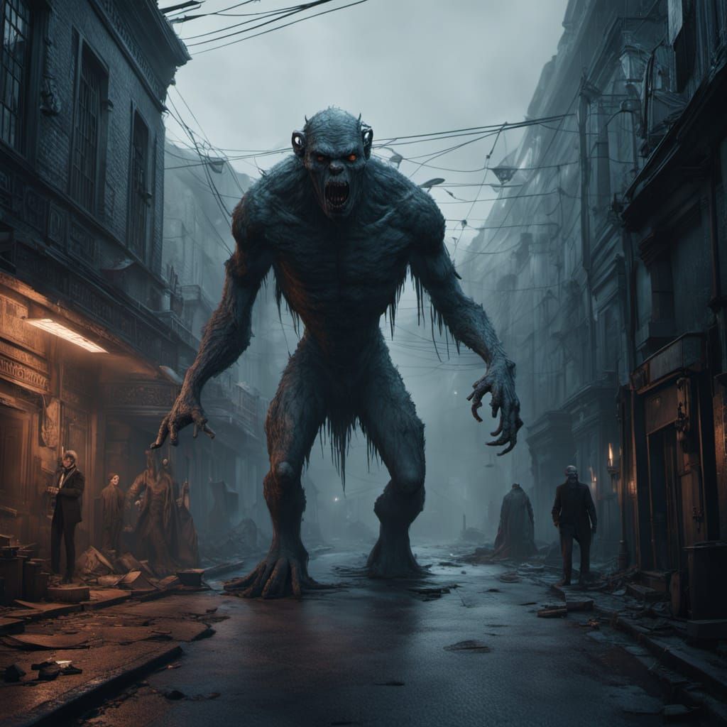 Cinematic Horror: Foggy Street Encounter