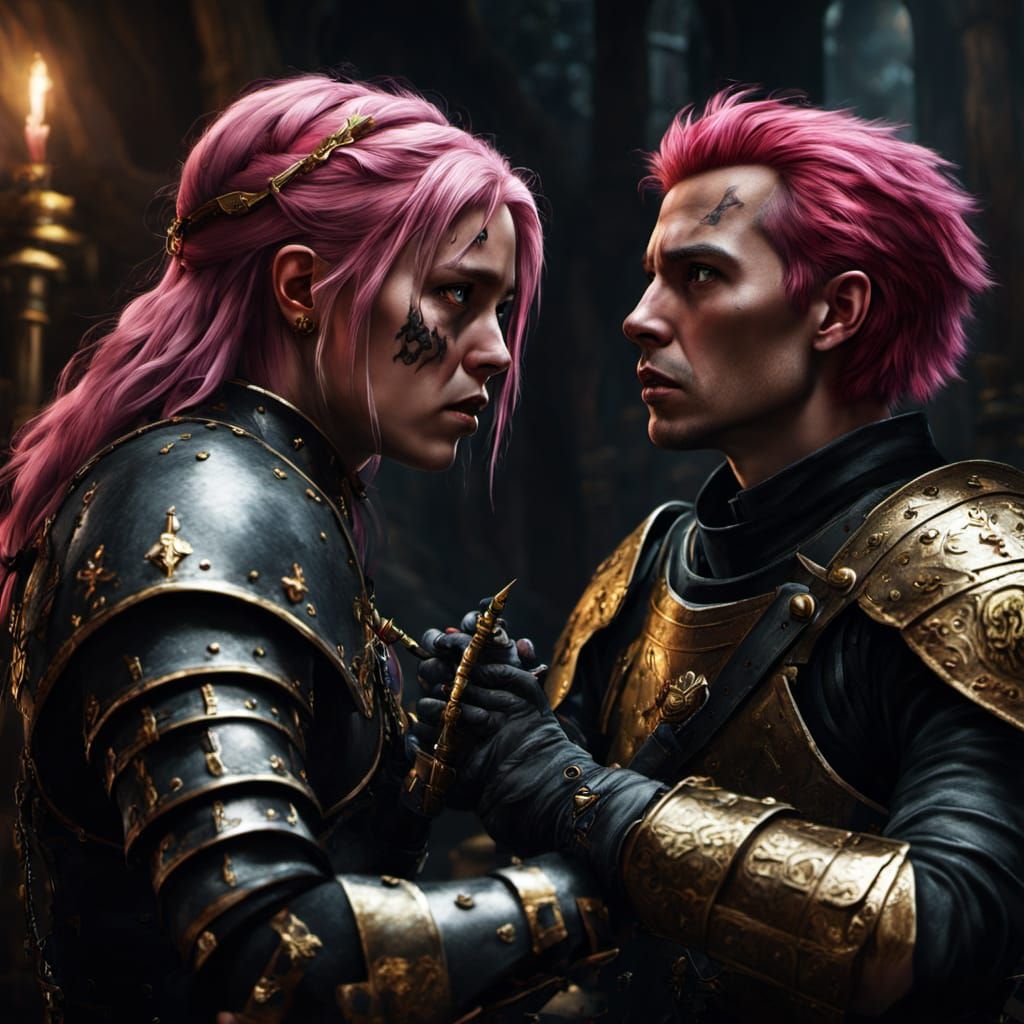 Epic Princess in Dark Dungeon, Oil Painting Style