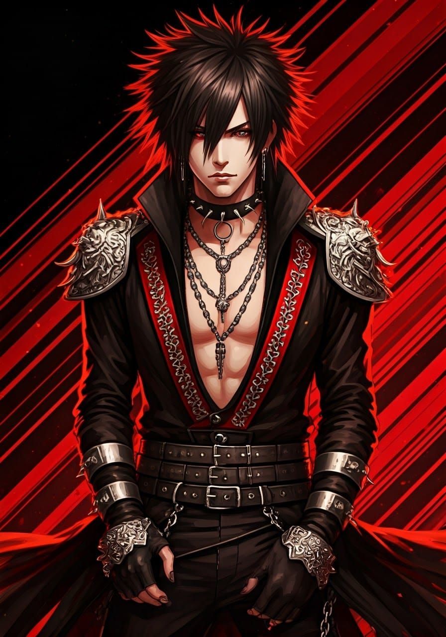 Brooding Emo God in Graphic Novel Style