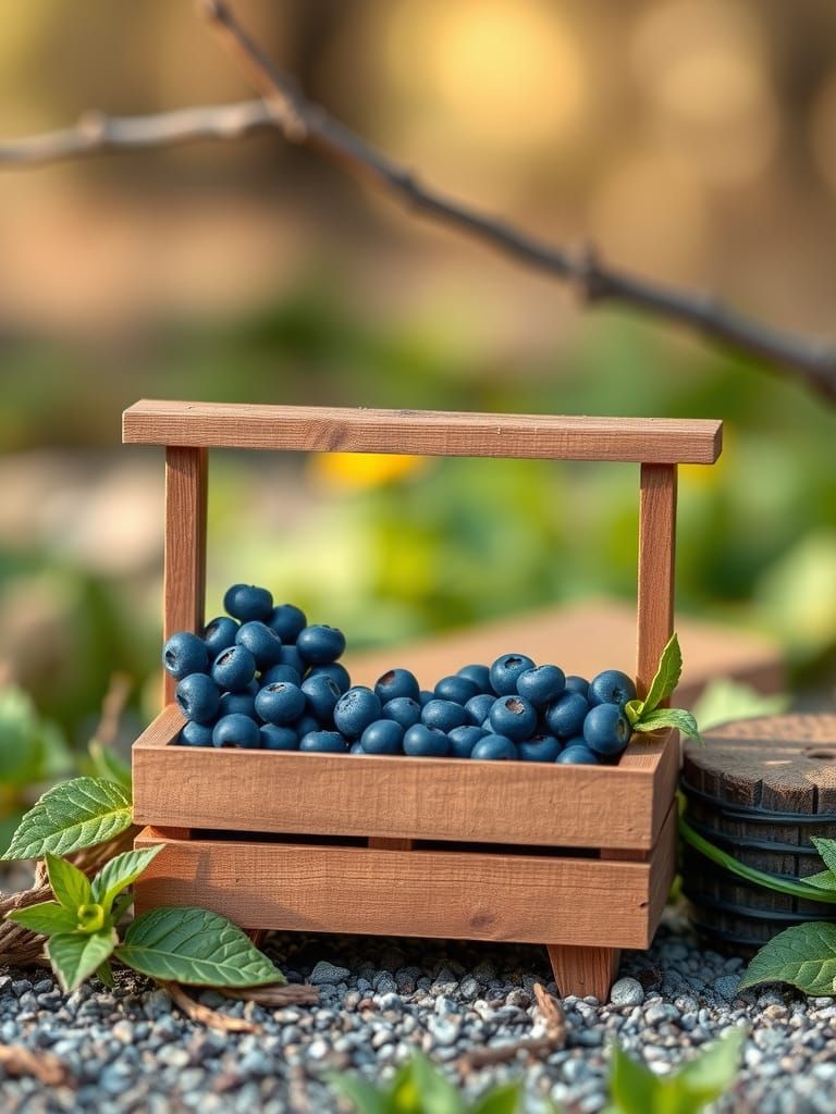 Miniature Blueberry Stand in Tilt-Shift