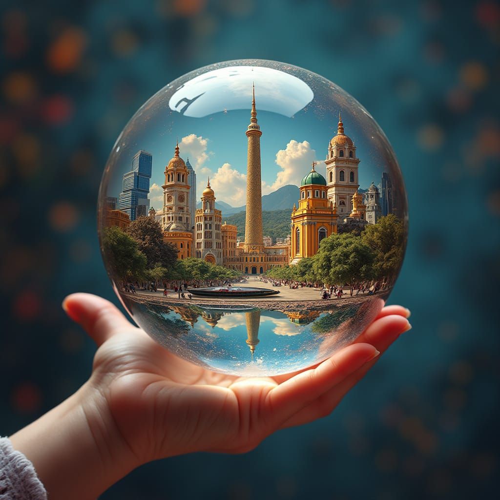Macau City Landmarks in a Crystal Ball