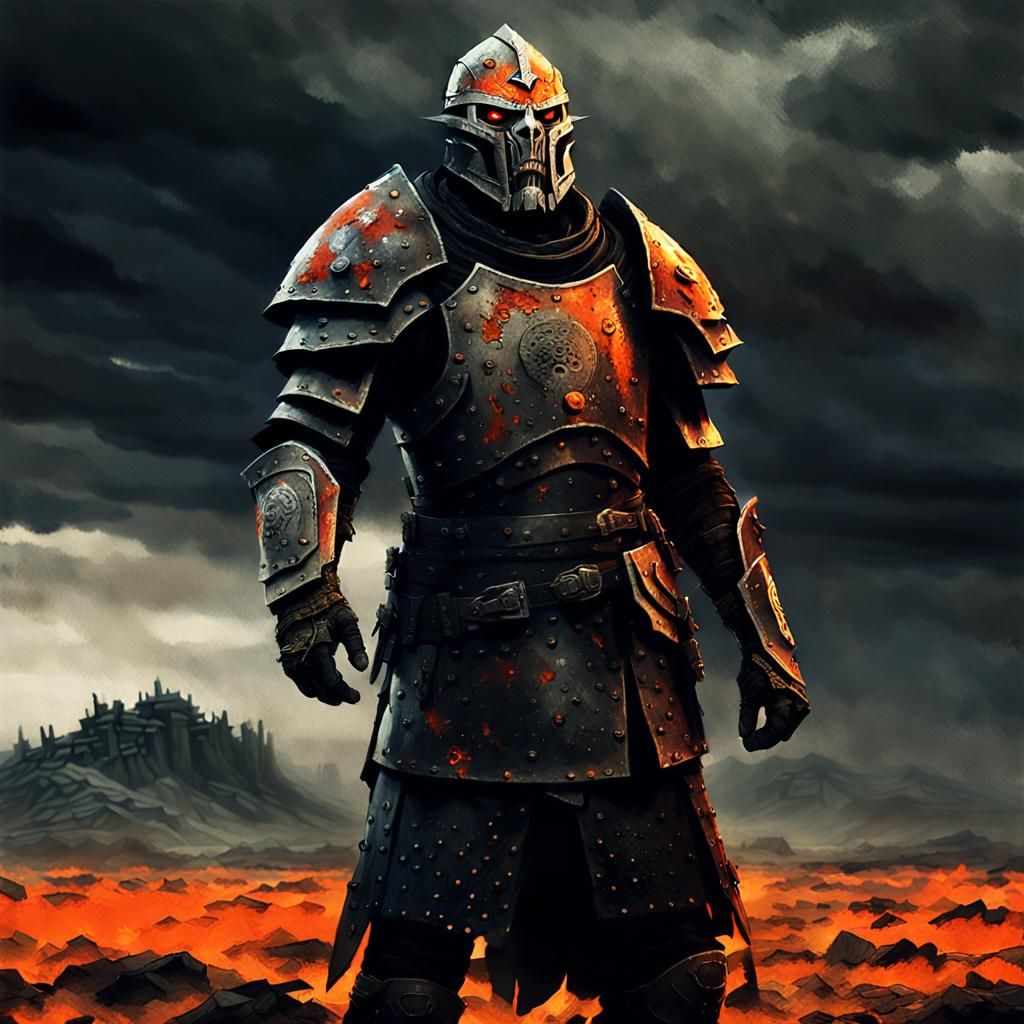 Wasteland Warlord Portrait in Surrealist Style