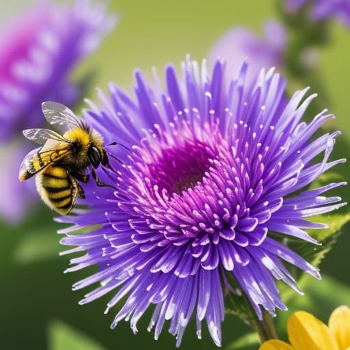 Vibrant Bumblebee in Close-Up Bloom