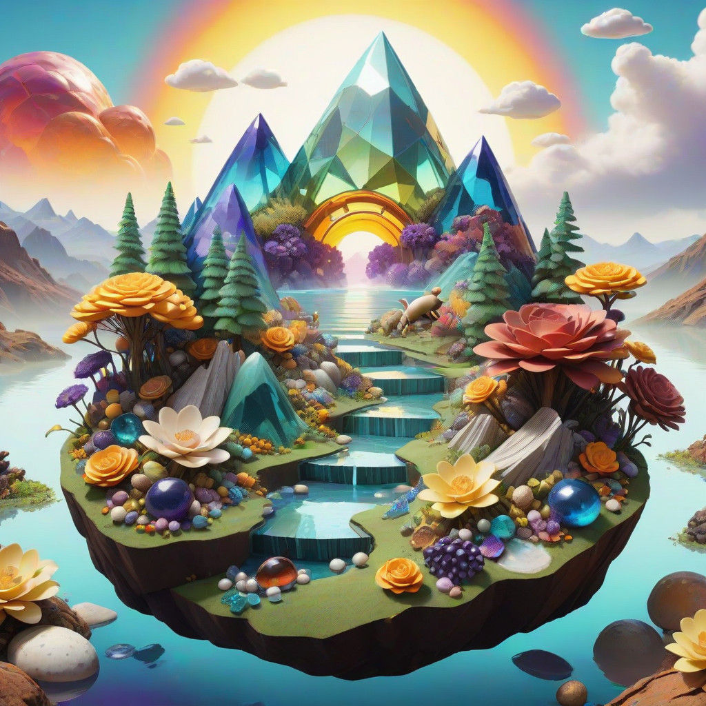 Vibrant Armadillo Plays Xylophone Amidst Iridescent Snail Ge...