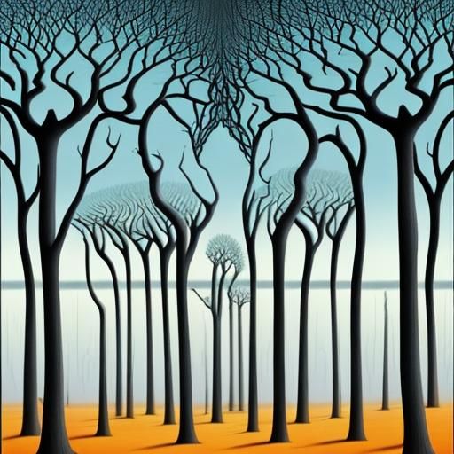 AI-Generated Fractal Trees