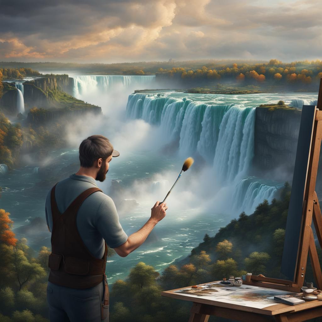 Niagara Falls Portrait: Detailed Matte Painting