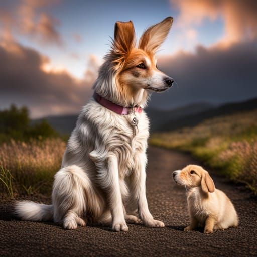 Dog with Rabbit Body: Hyperrealistic Hybrid