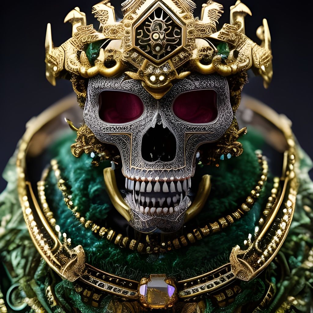 Majestic Skeleton Demon Portrait in Hyperdetailed Style