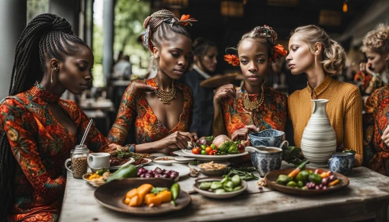 Surreal Alien Restaurant Celebration in Magical Realism