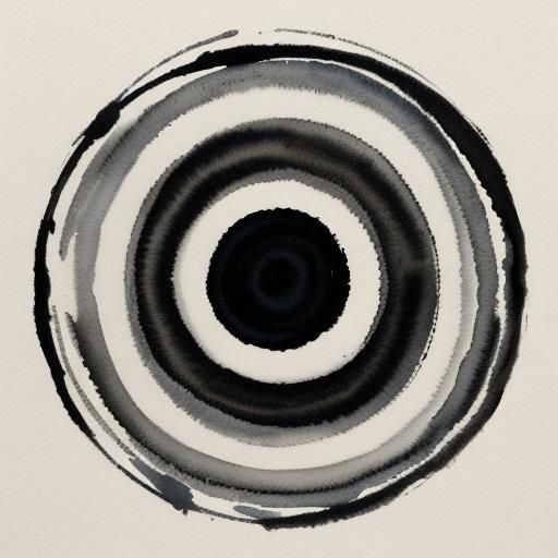 Abstract Watercolor Art with Circle and Square