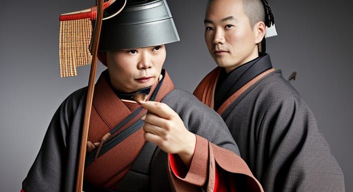 Detailed Portrait of a Samurai Warrior