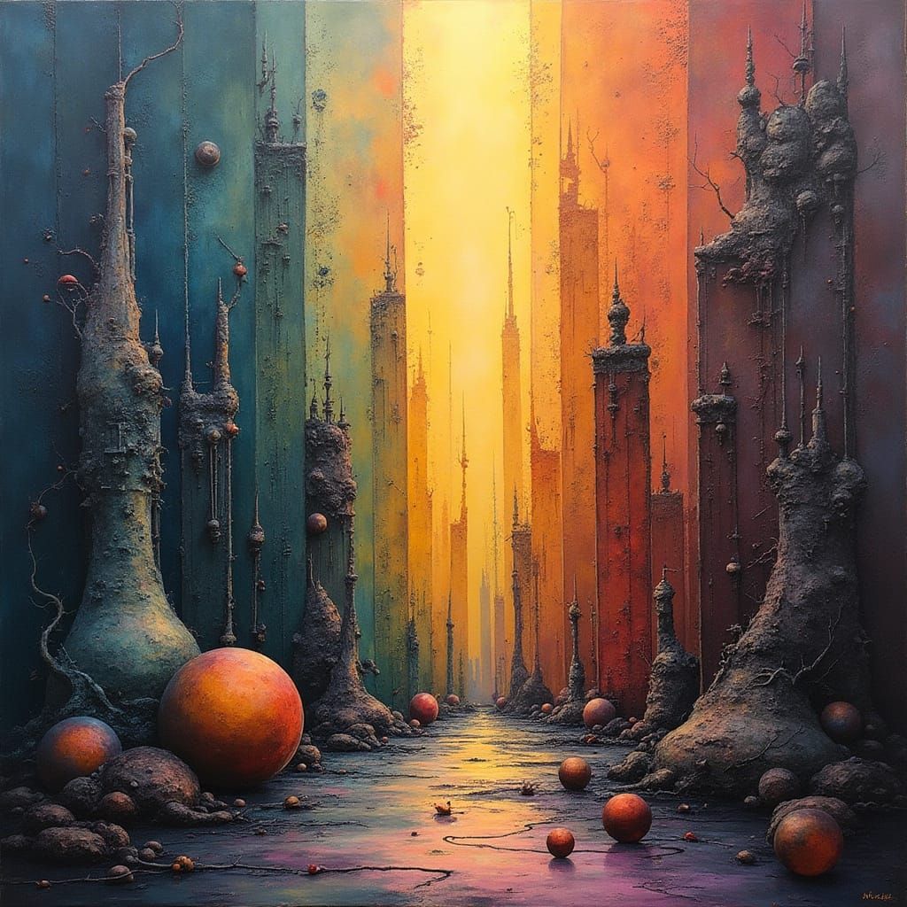 Surreal Abstract Art with Filtered Light and Shadow