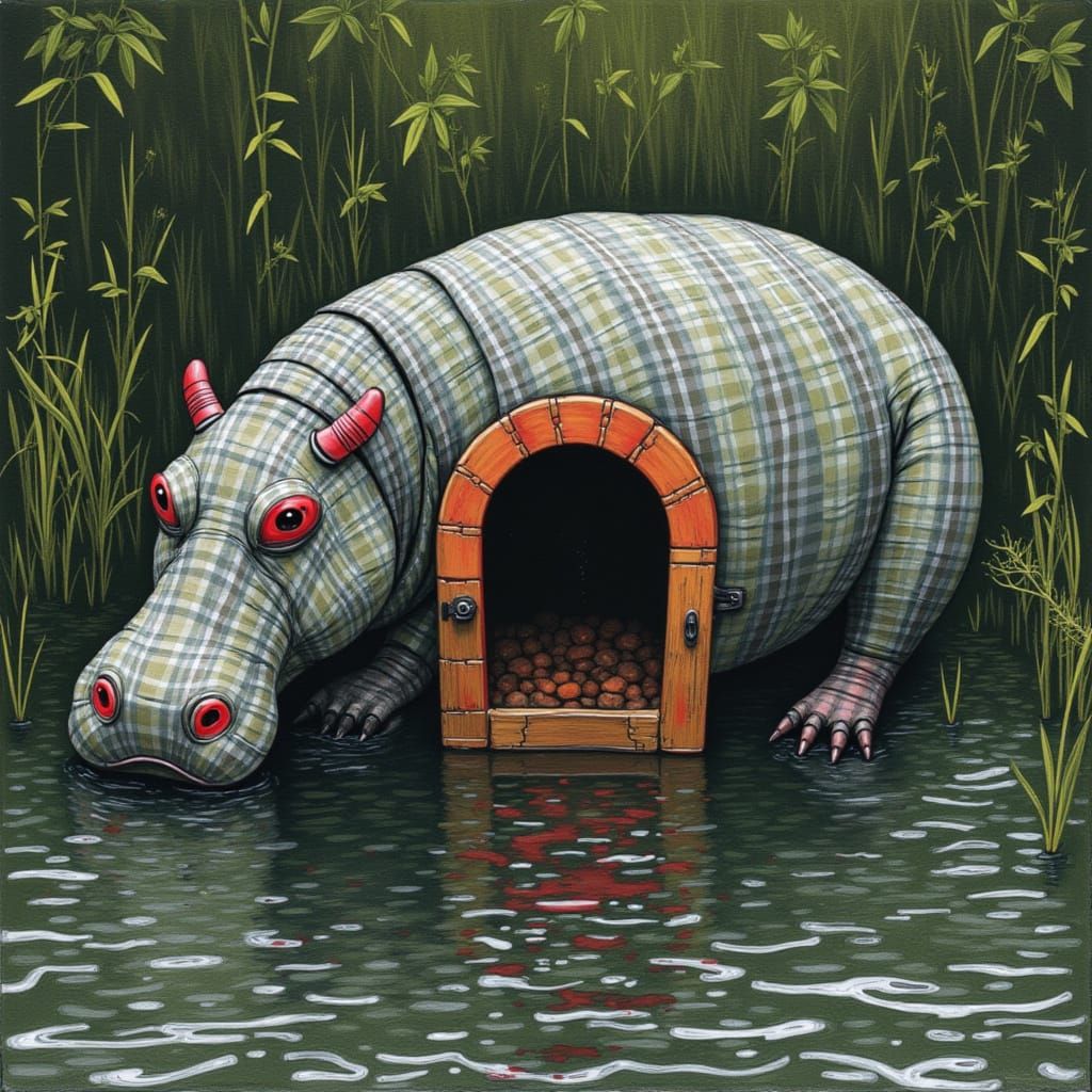 Unsettling Door in Hippopotamus Scene