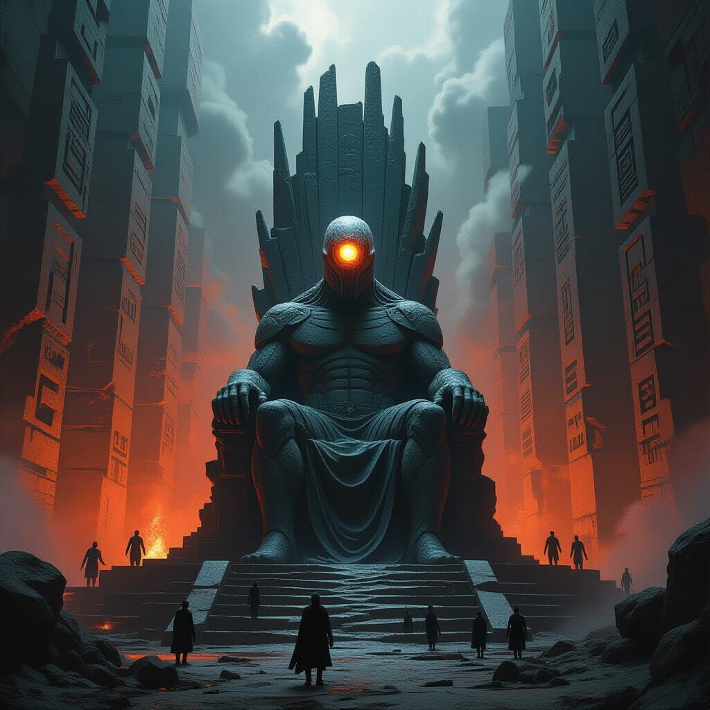 Colossal Stone-Eye Cyclops on Obsidian Throne