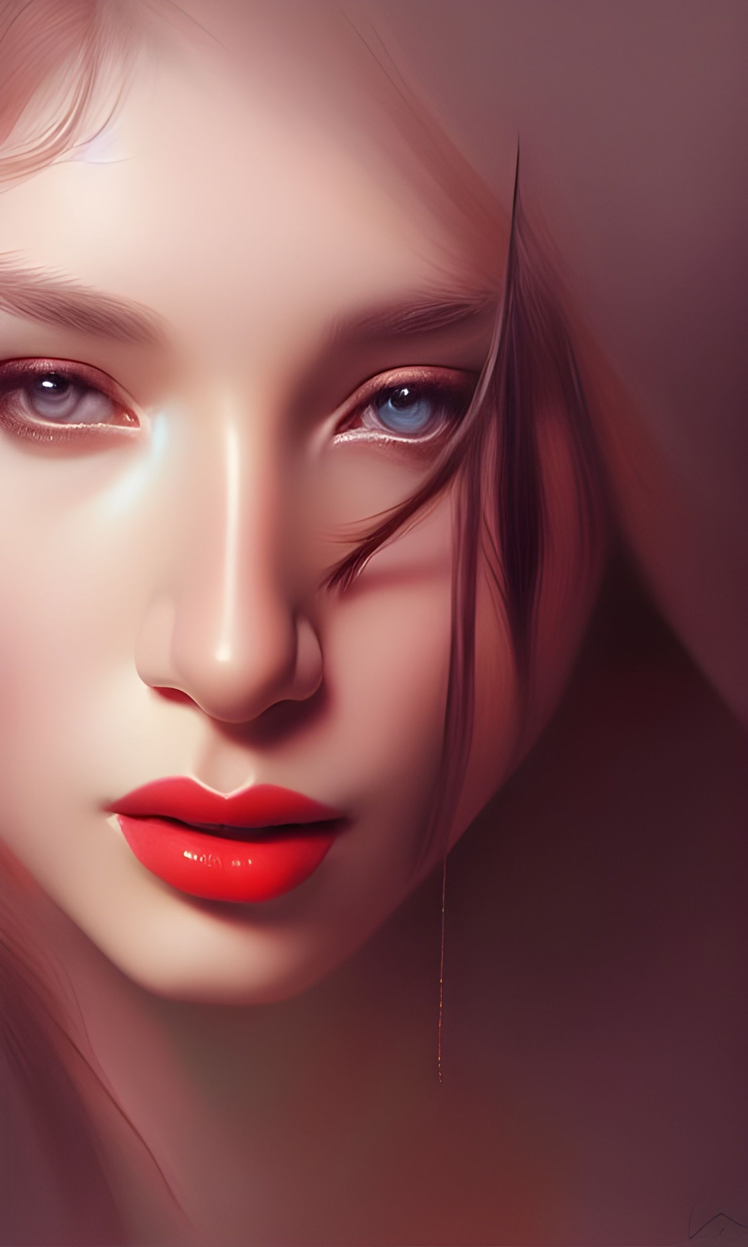 Sensual Woman Portrait in Digital Matte Painting