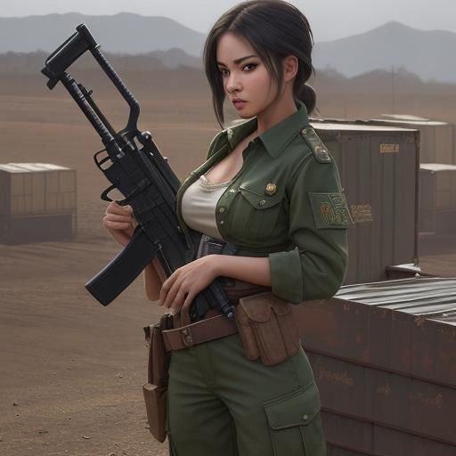 Cargo Girl Ready for Action in Forbidden World