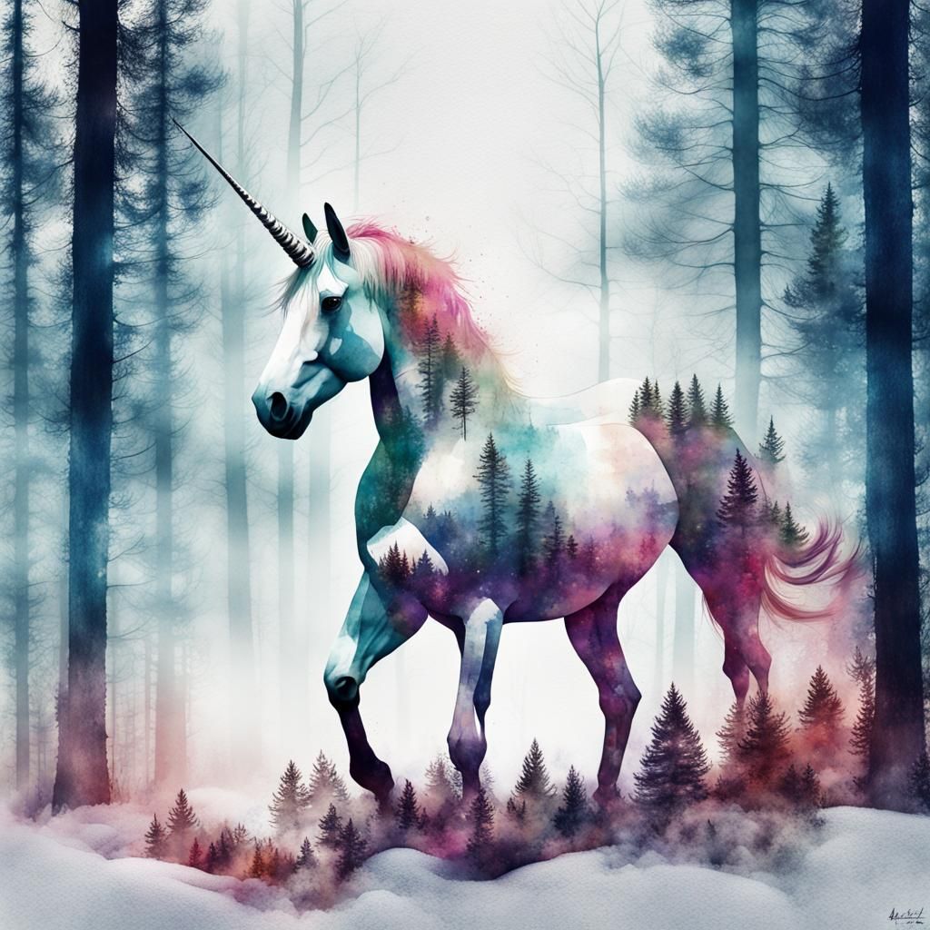 The Unicorn, winter double exposure