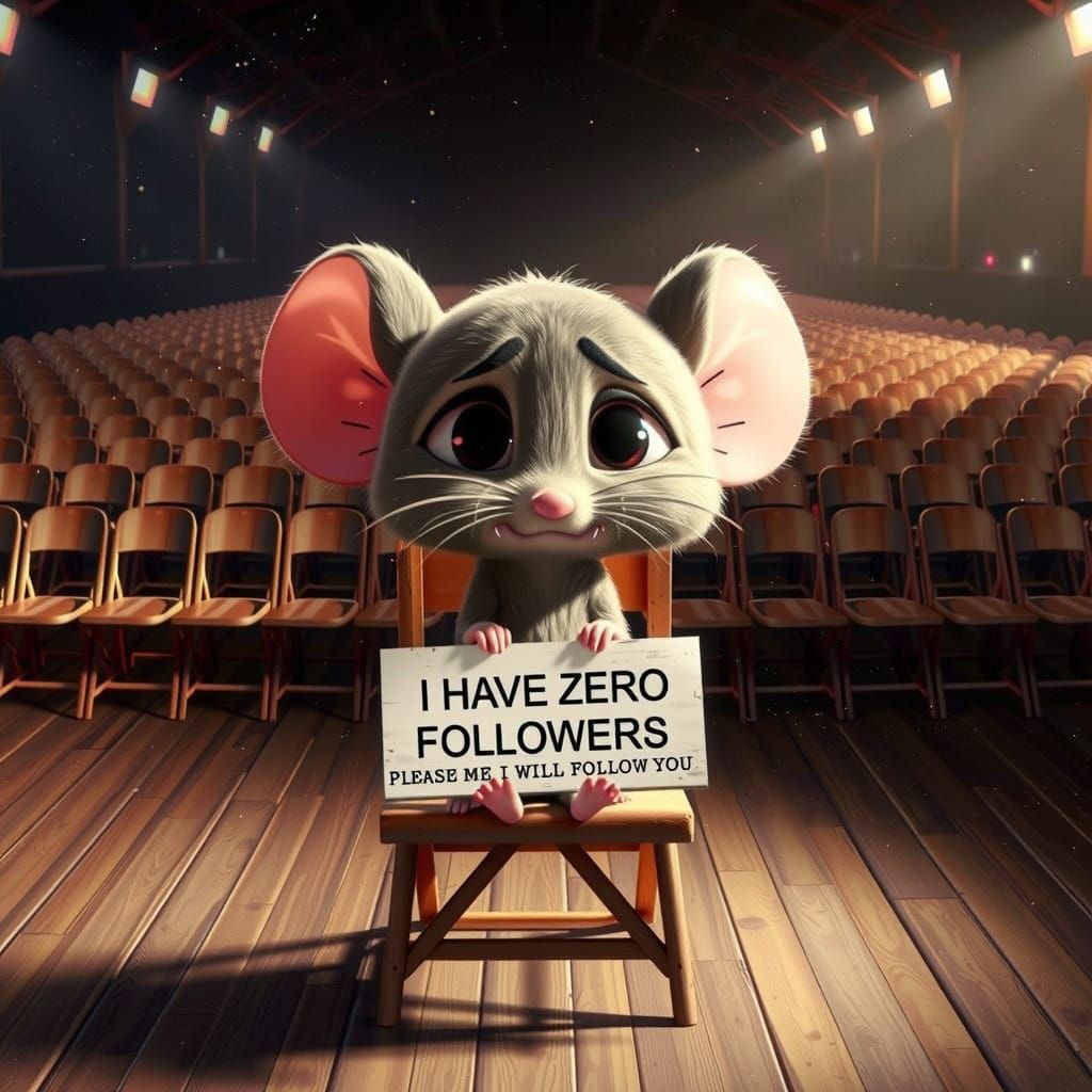 Sorrowful Baby Mouse in Whimsical 3D Pixar Style