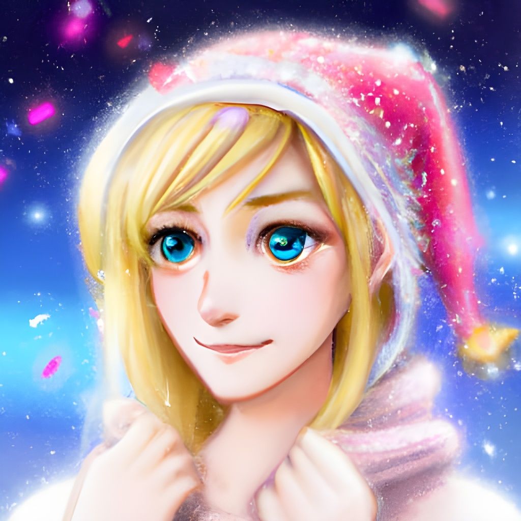 Anime Lady in Pink Beanie, Soejima Shigenori Style