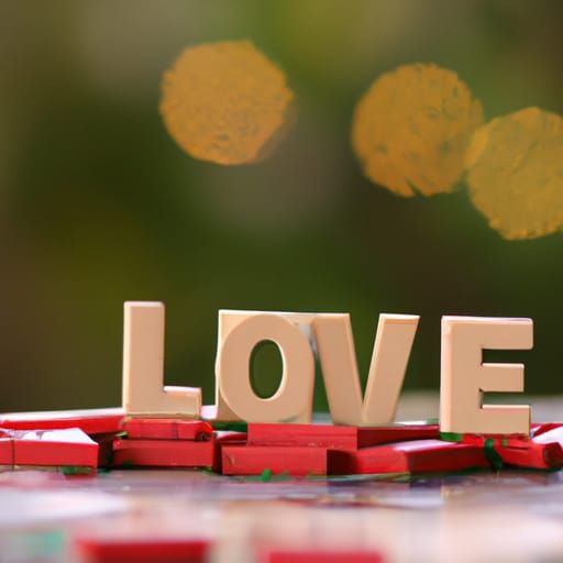 Scrabble Tiles Spell LOVE in Photo