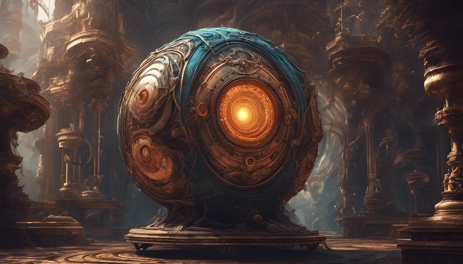 Enigmatic Fantasy Machine in a Magic Sphere