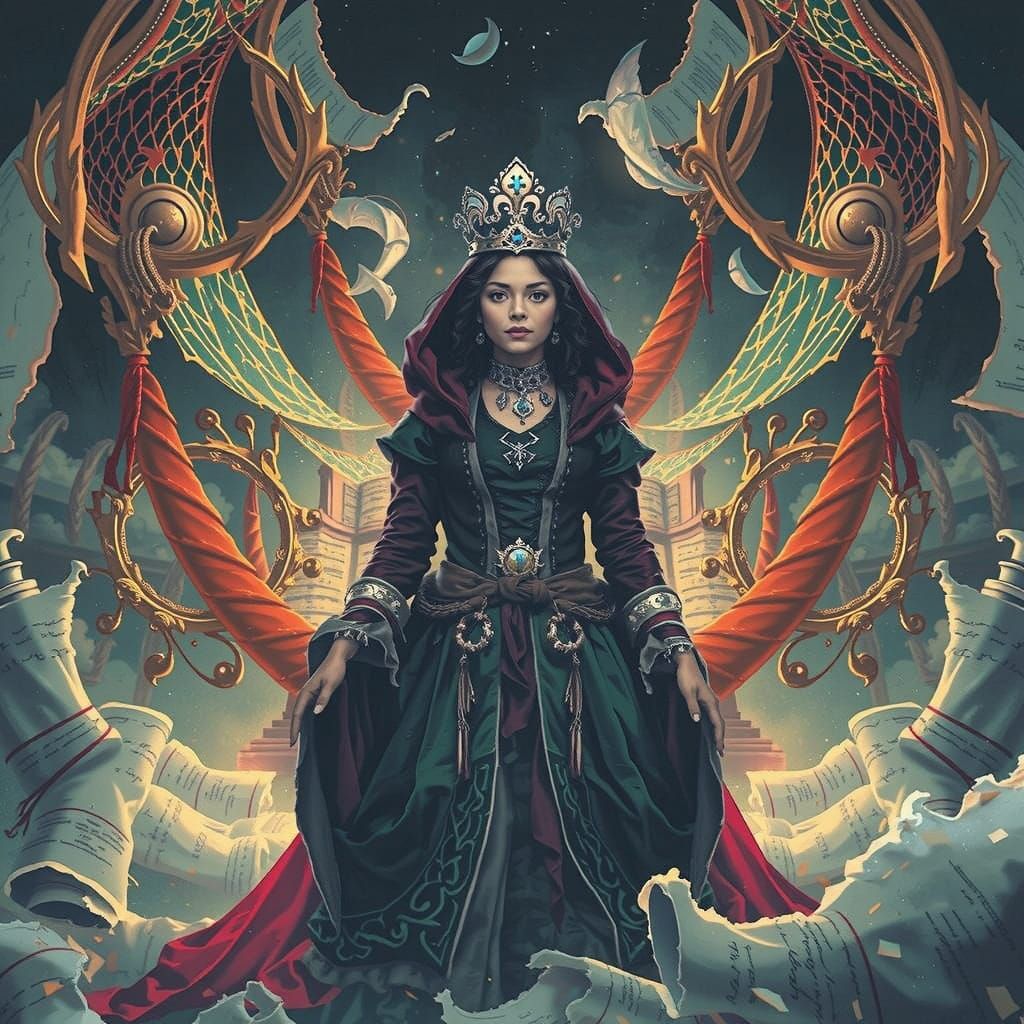 Mystical Library: Digital Painting of Ancient Knowledge