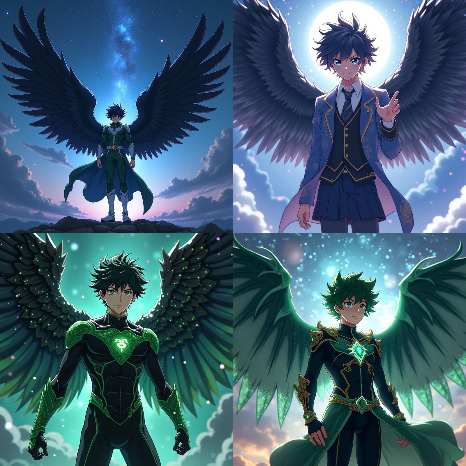 Izuku Midoriya with Glimmering Galaxy Wings
