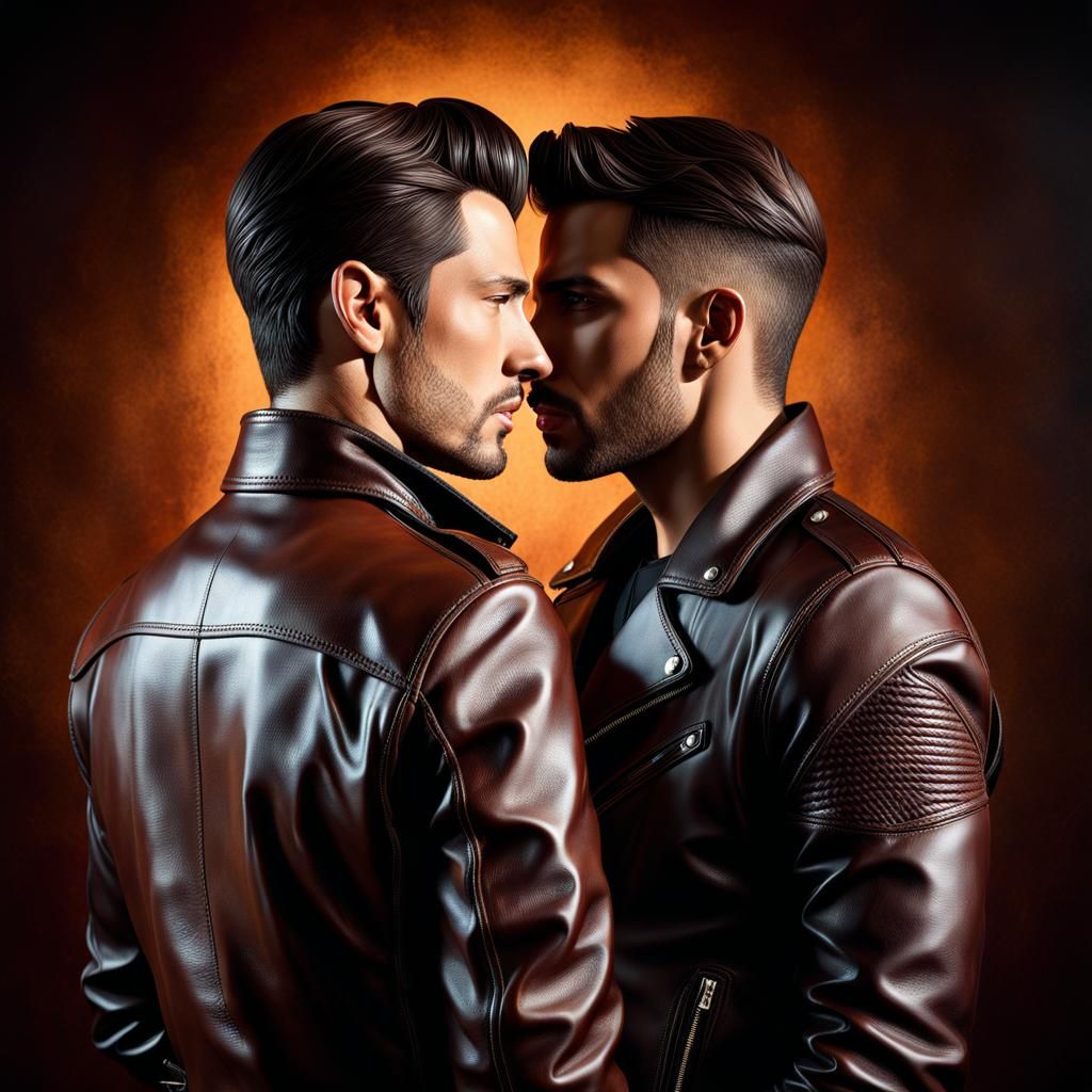 Gay leather couple
