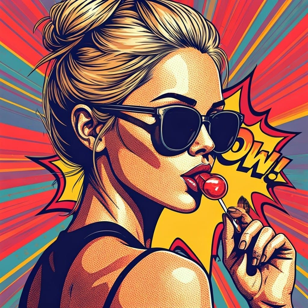 Sass Pop Art Beauty in Bold, Geometric Style