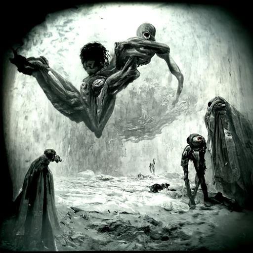 Dark Super Beings in Engraving Style