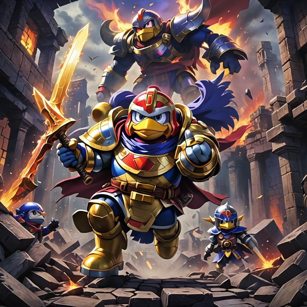 King Dedede and Meta Knight: Anime Standoff