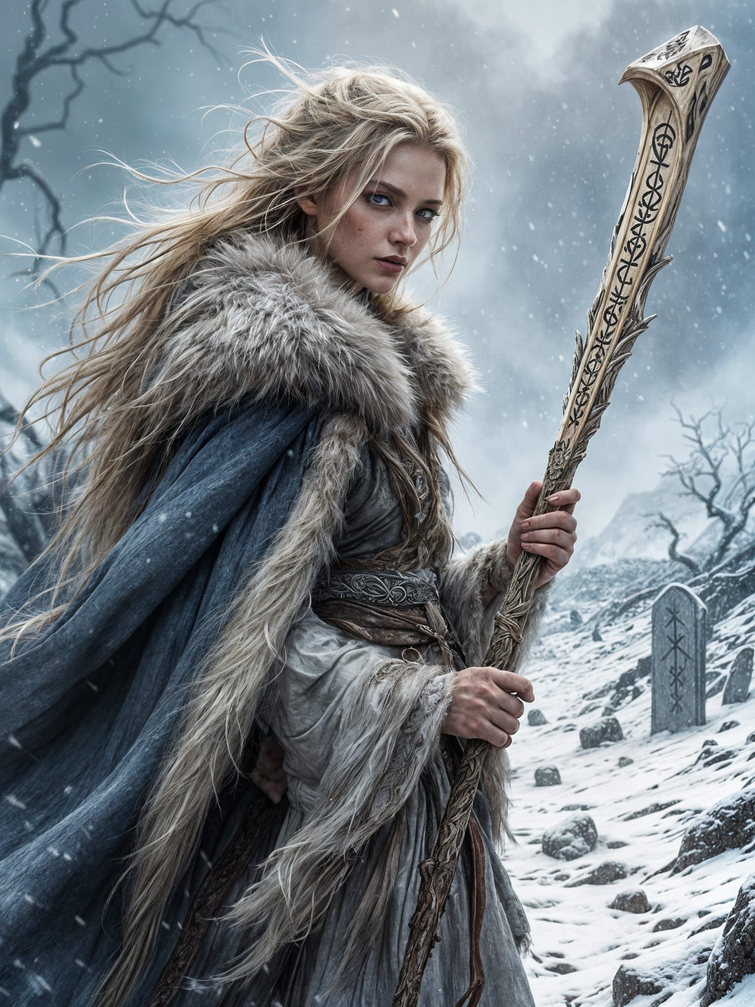 Sorceress in a Faded Nordic Winter