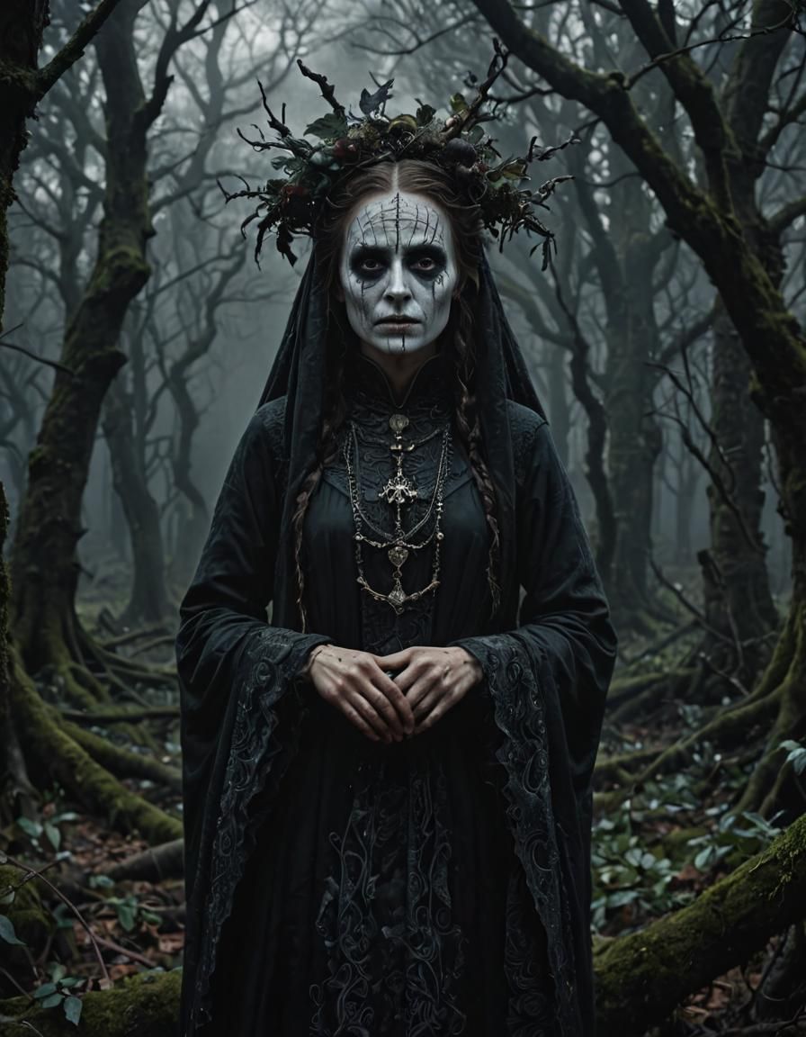 A Gothic Yokai, roaming the shadowy depths of a forest. REAL...